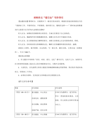 【吹尽狂沙系列】高中语文 经典话题作文题写作指导 看日出