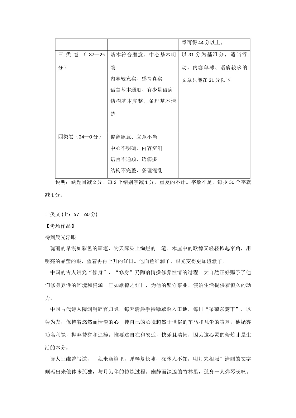 【吹尽狂沙系列】高中语文 经典话题作文题写作指导 看日出材料作文佳作评析示例_第2页