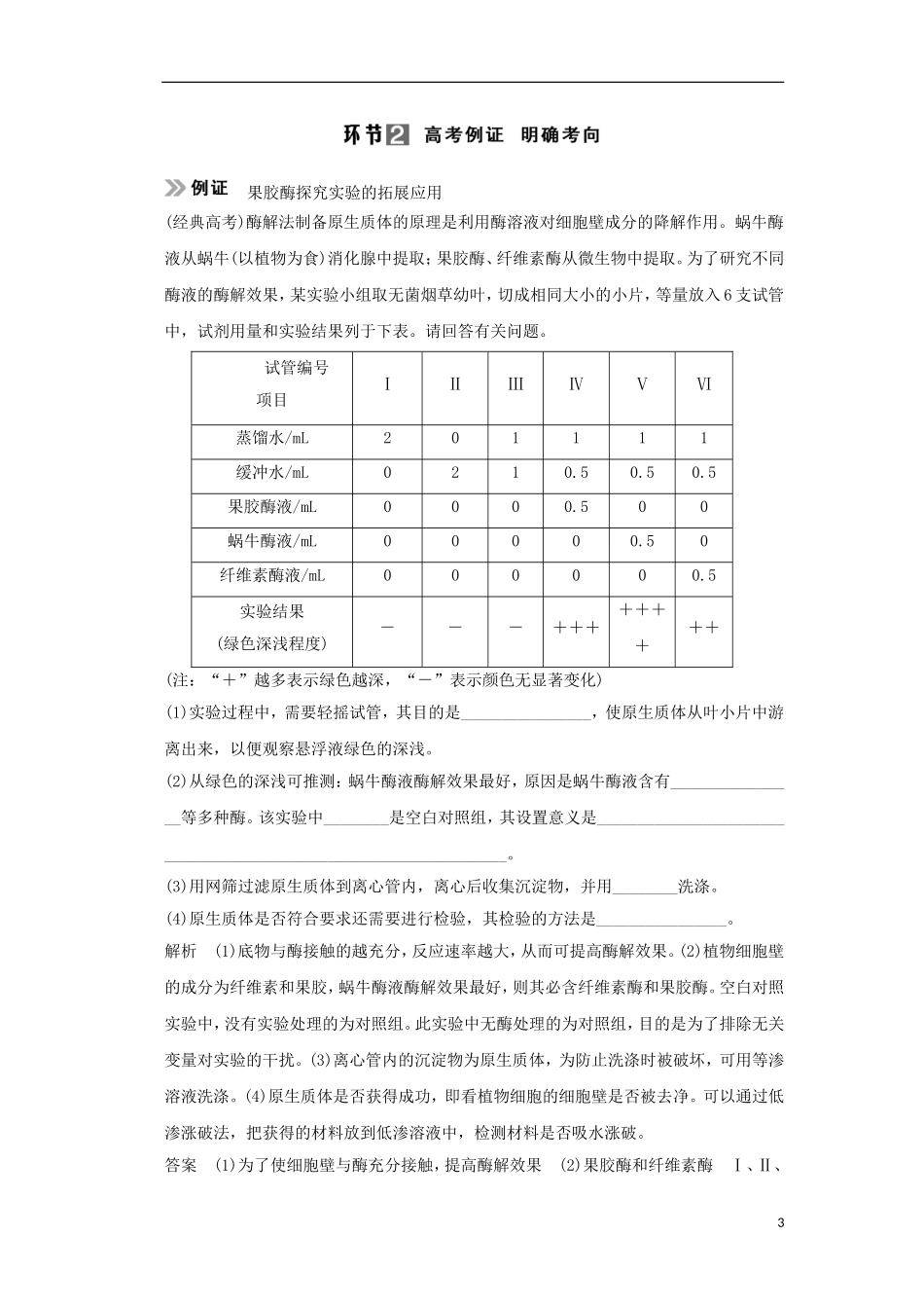 【创新设计】（山东专用）2015年高考生物 专题3 酶的应用教学案 新人教版选修3_第3页