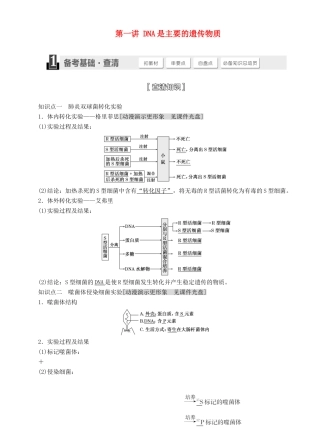 【三维设计】2015届高考生物一轮精品讲义 2.1 DNA是主要的遗传物质 新人教版必修2