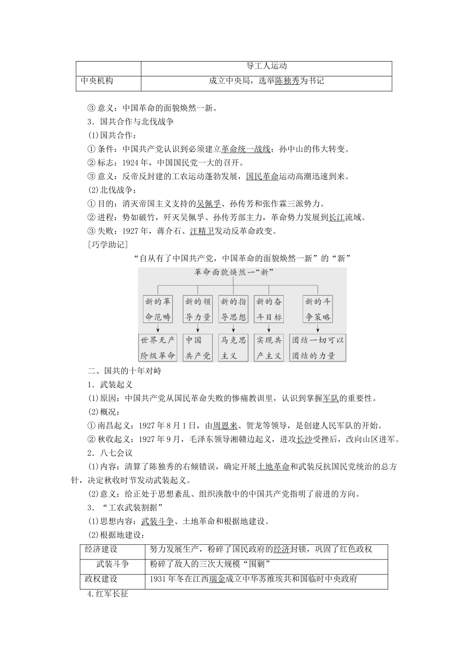【创新方案】2014届高考历史一轮复习 第8讲新民主主义革命的崛起和国共的十年对峙学案 新人教版_第2页