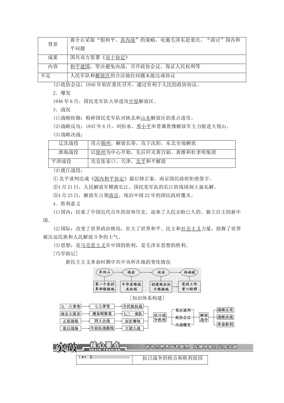 【创新方案】2014届高考历史一轮复习 第9讲抗日战争和新民主主义革命的胜利学案 新人教版_第2页