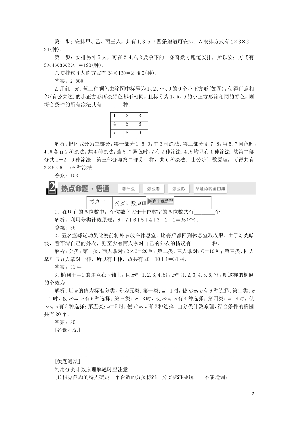 【三维设计】2015届高考数学大一轮复习讲义（备考基础查清+热点命题悟通）第十一章 计数原理、概率、随机变量及其分布 理 苏教版_第2页