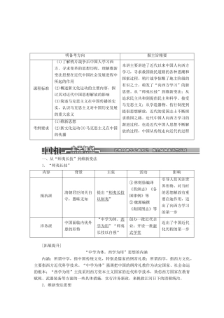 【创新方案】2014届高考历史一轮复习 第33讲近代中国的思想解放潮流学案 新人教版