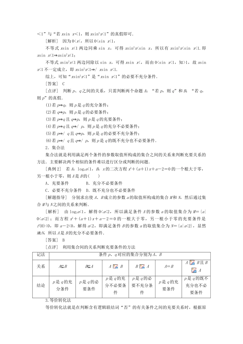 【创新方案】2015高考数学一轮复习 第1章 第2节 命题及其关系、充分条件与必要条件学案 文_第3页