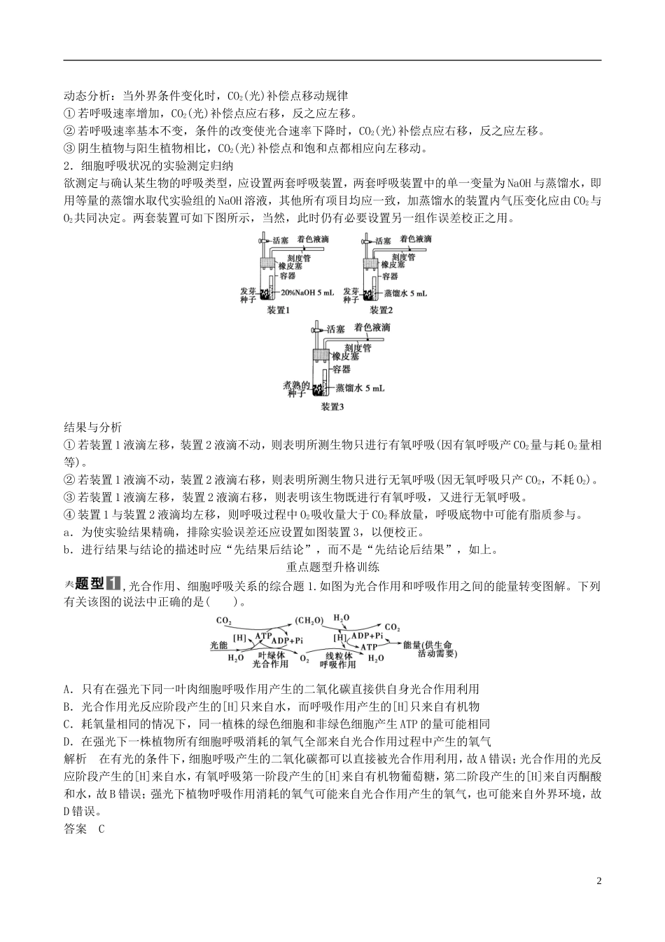 【备考2014】高考生物一轮复习 疑难聚焦 专讲专题学案 新人教版必修1 _第2页
