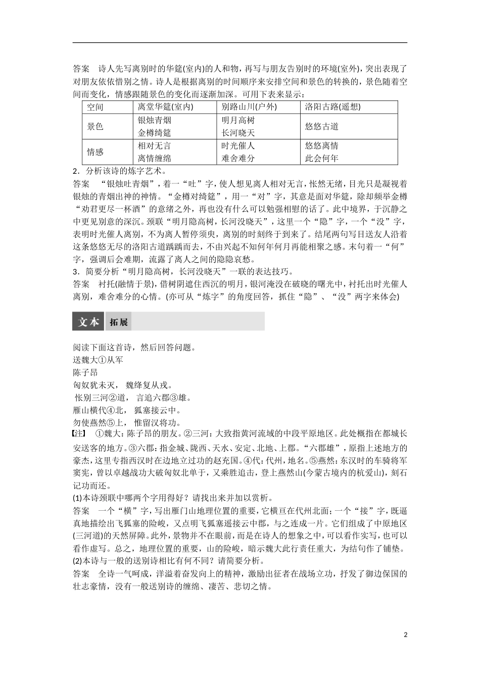 【创新设计】2015-2016学年高中语文 专题一 春夜别友人二首（其一）学案 苏教版选修《唐诗宋词选读》_第2页