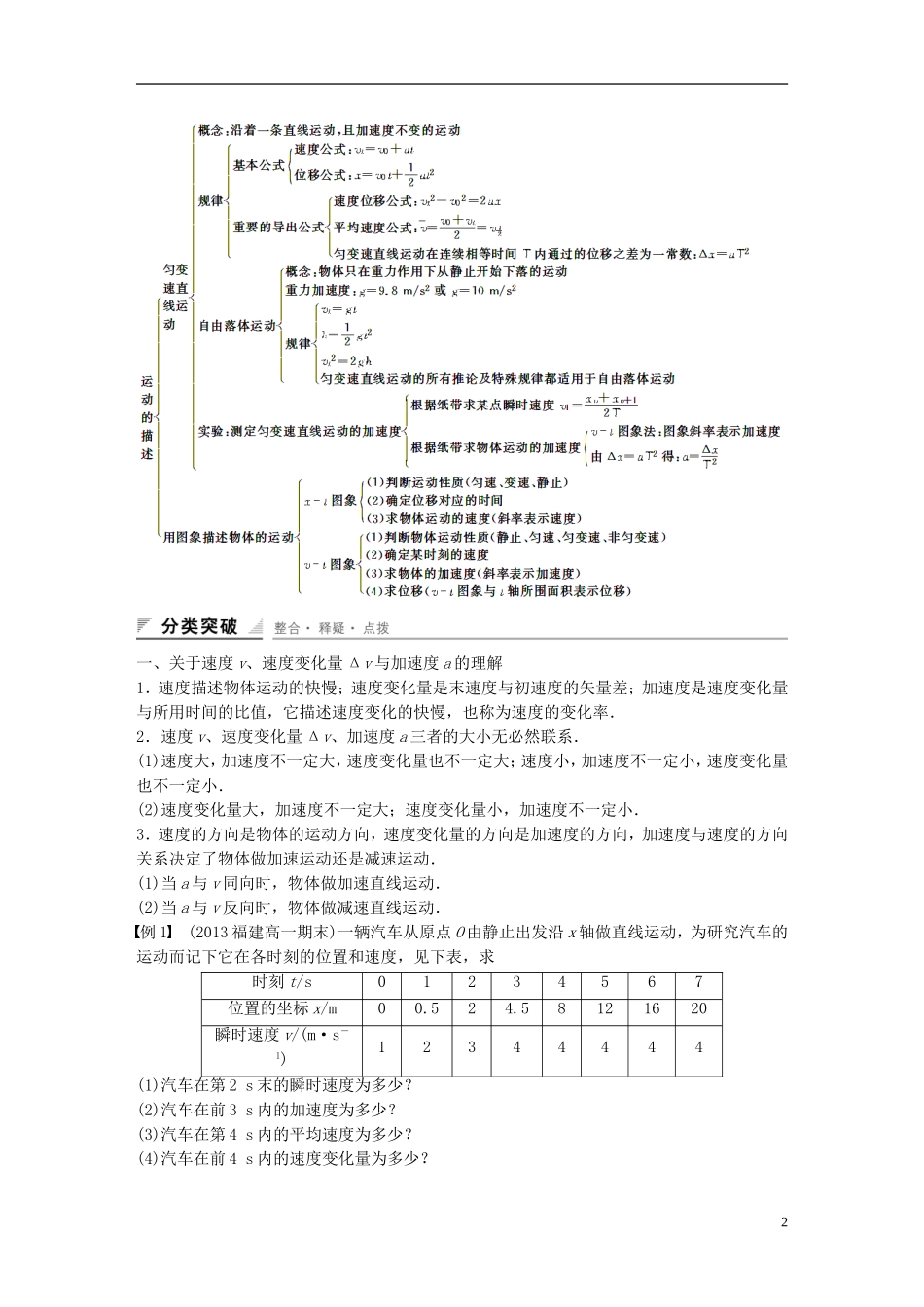 【创新设计】2014-2015高中物理 第一章 运动的描述章末整合 教科版必修1_第2页