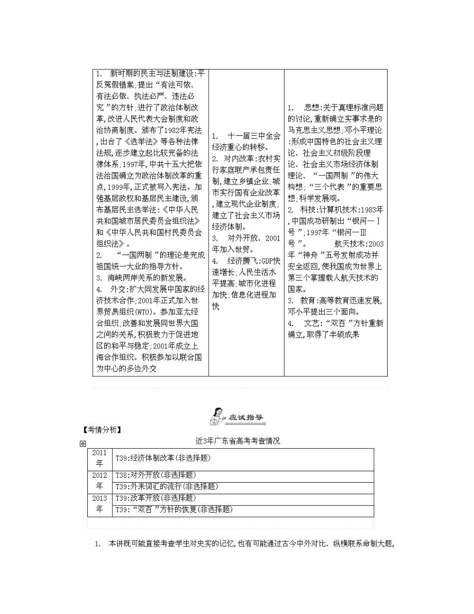 【南方凤凰台】2014届高考历史二轮提优 专题五 中国现代史 第二讲 中国特色社会主义道路的开创导学案_第2页
