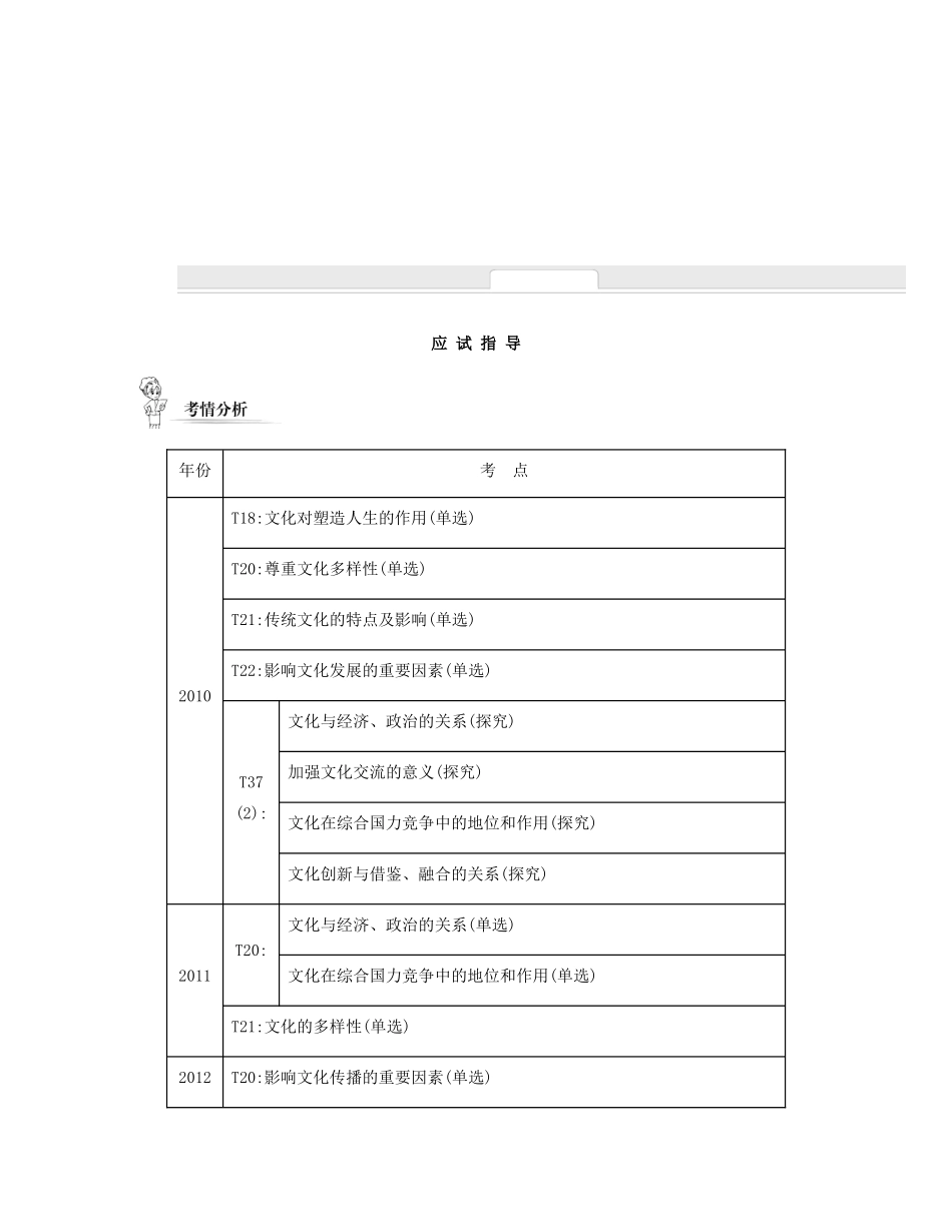 【南方凤凰台】2014届高考政治二轮提优 专题八 文化与文化传承创新导学案（含14年学法分析）_第2页