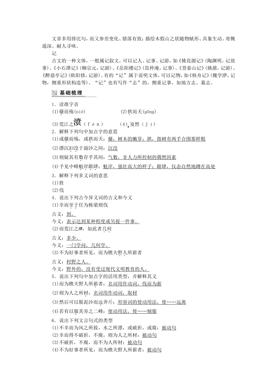 【学案导学设计】2014-2015学年高中语文 第三专题 第9课 木假山记学案 苏教版《唐宋八大家散文选读》_第2页