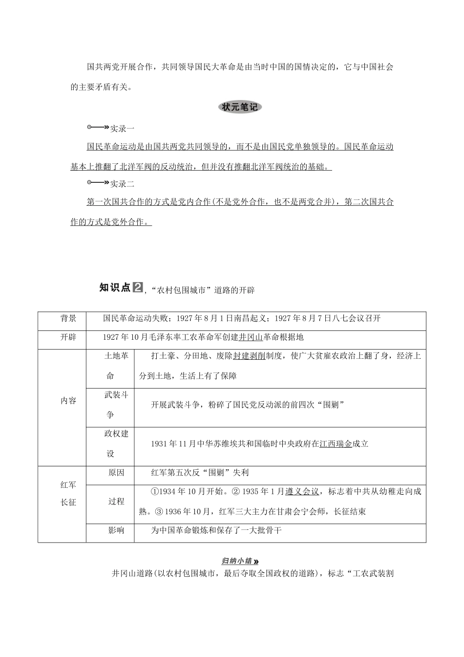 【导与练】2013届高考历史一轮复习 第6课时新民主主义革命学案 新人教版必修3_第3页