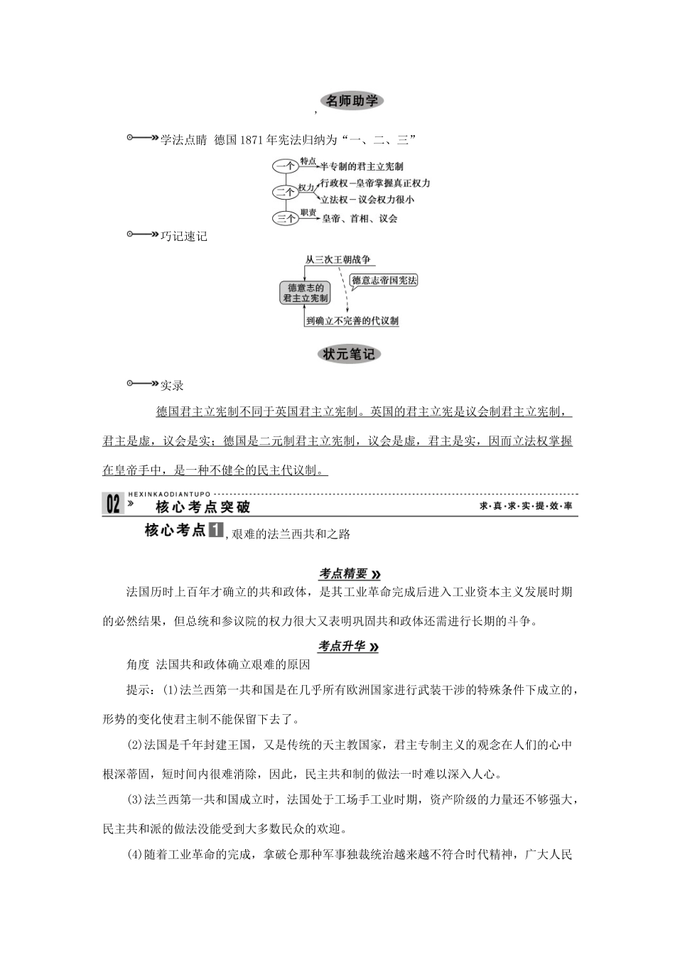 【导与练】2013届高考历史一轮复习 第12课时近代西方民主政治的扩展学案 新人教版必修3_第3页