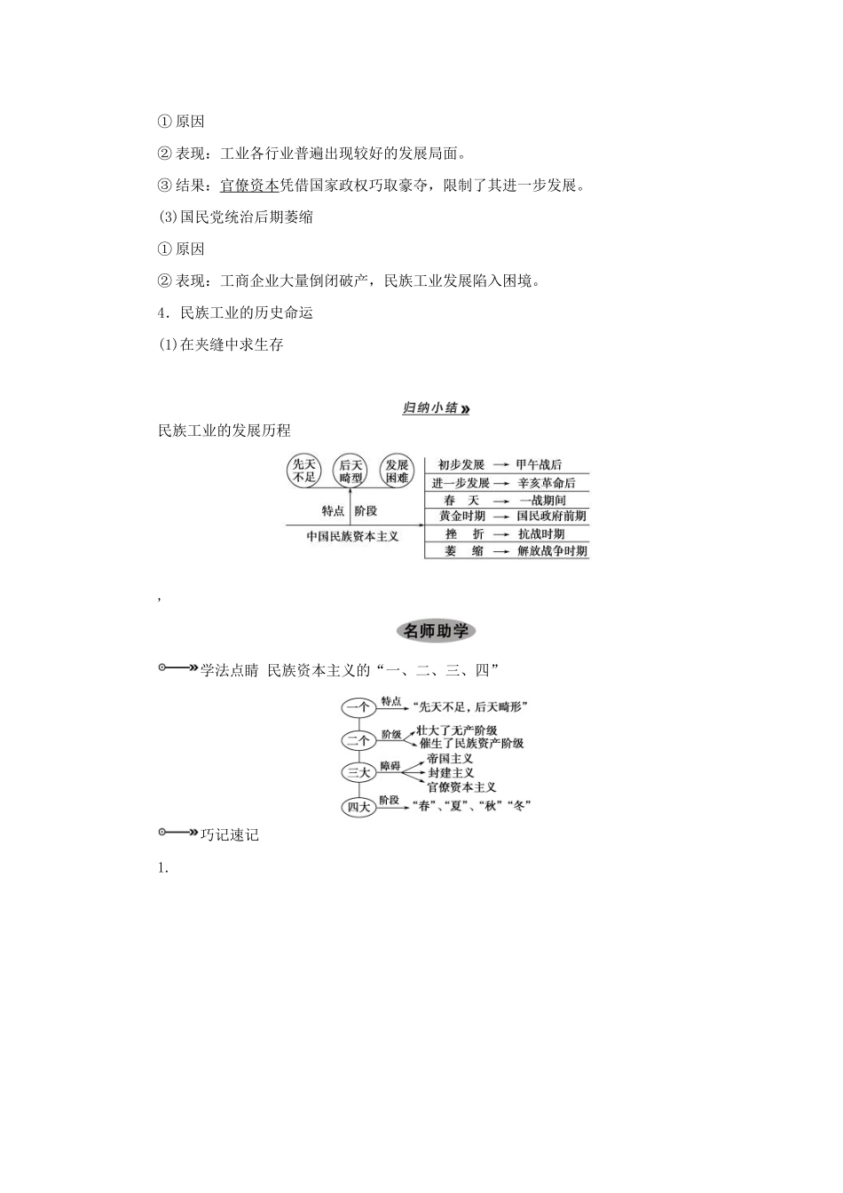 【导与练】2013届高考历史一轮复习 第18课时 近代中国资本主义的曲折发展学案 新人教版必修3_第3页