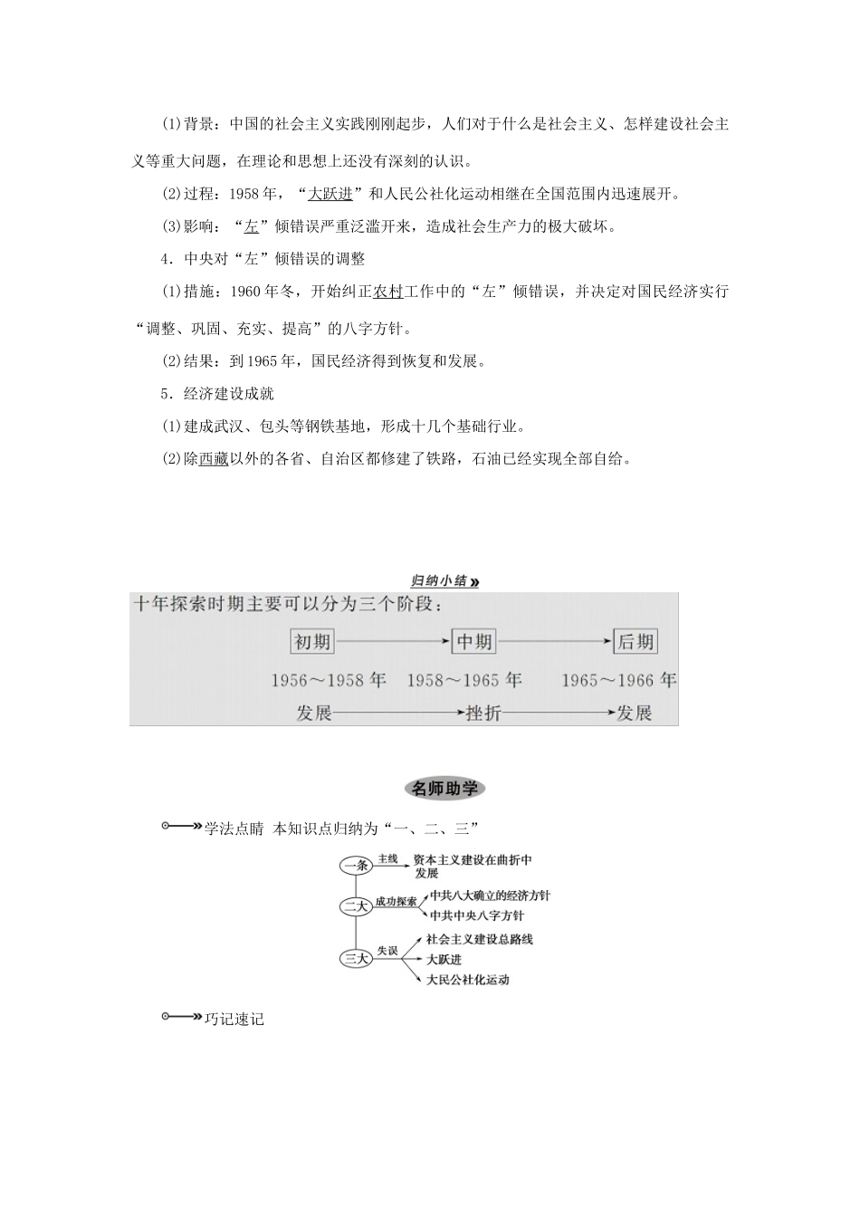 【导与练】2013届高考历史一轮复习 第20课时社会主义建设在探索中曲折发展学案 新人教版必修3_第3页