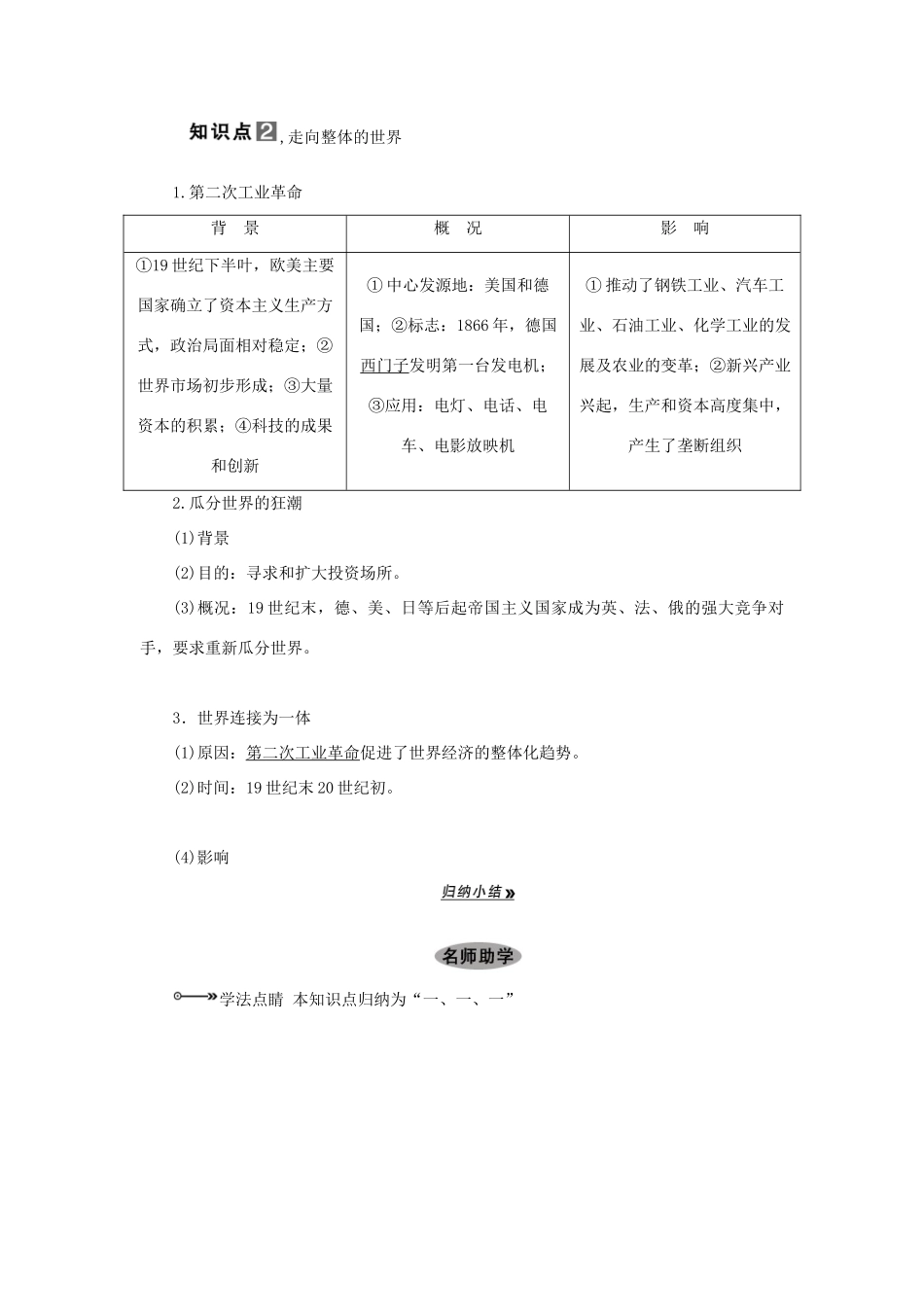 【导与练】2013届高考历史一轮复习 第23课时工业革命学案 新人教版必修3_第3页