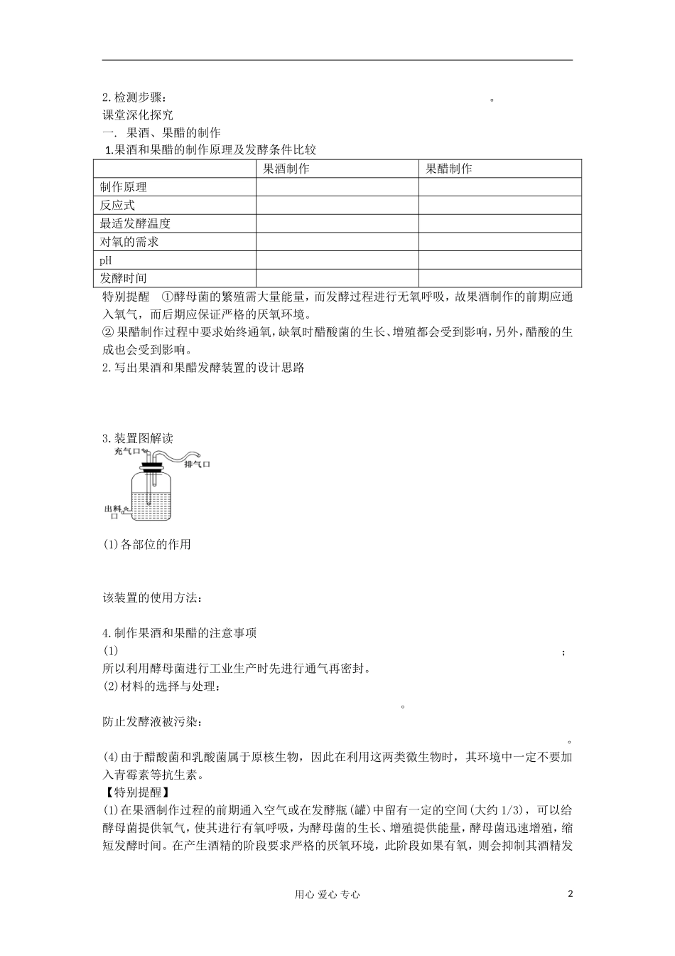 【导与练】2013届高考生物一轮复习 第二部分学案57 传统发酵技术的应用 新人教版_第2页