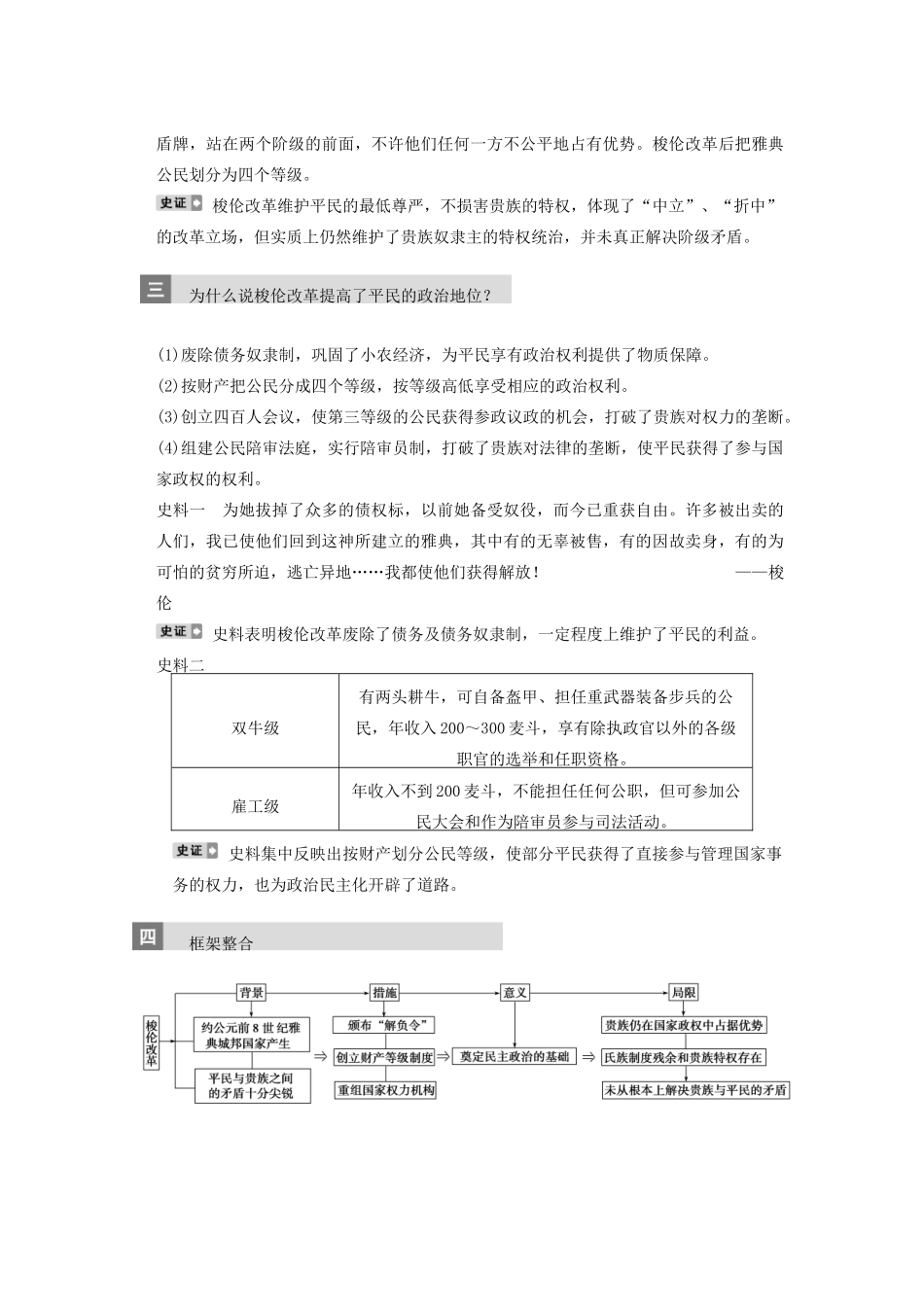 【导与练】2013年高考历史一轮复习 第1讲梭伦改革学案 新人教版选修1_第3页