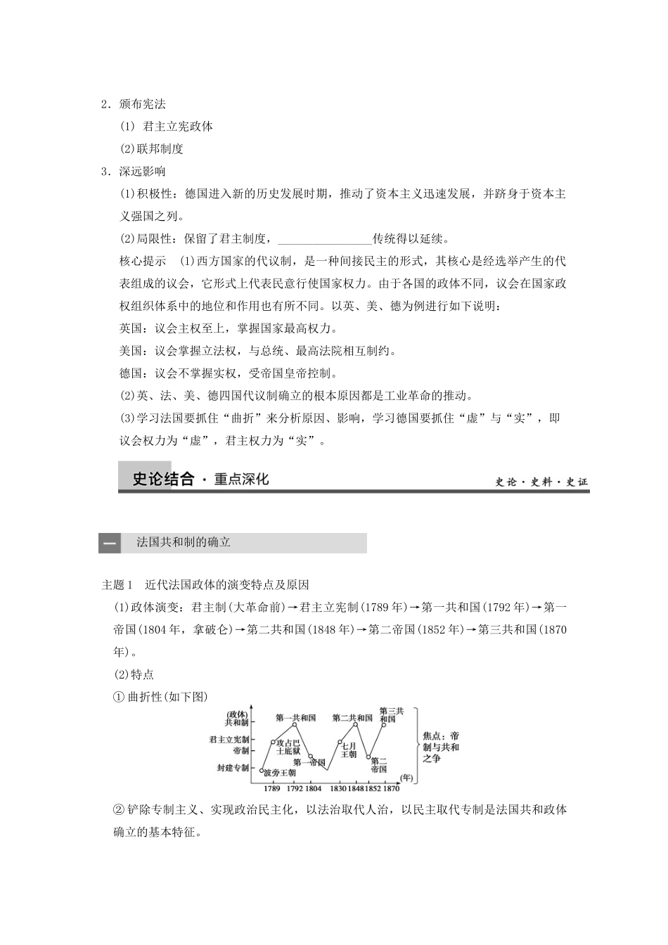 【导与练】2013年高考历史一轮复习 第5讲资本主义政治制度在欧洲大陆的扩展学案 新人教版必修1_第2页