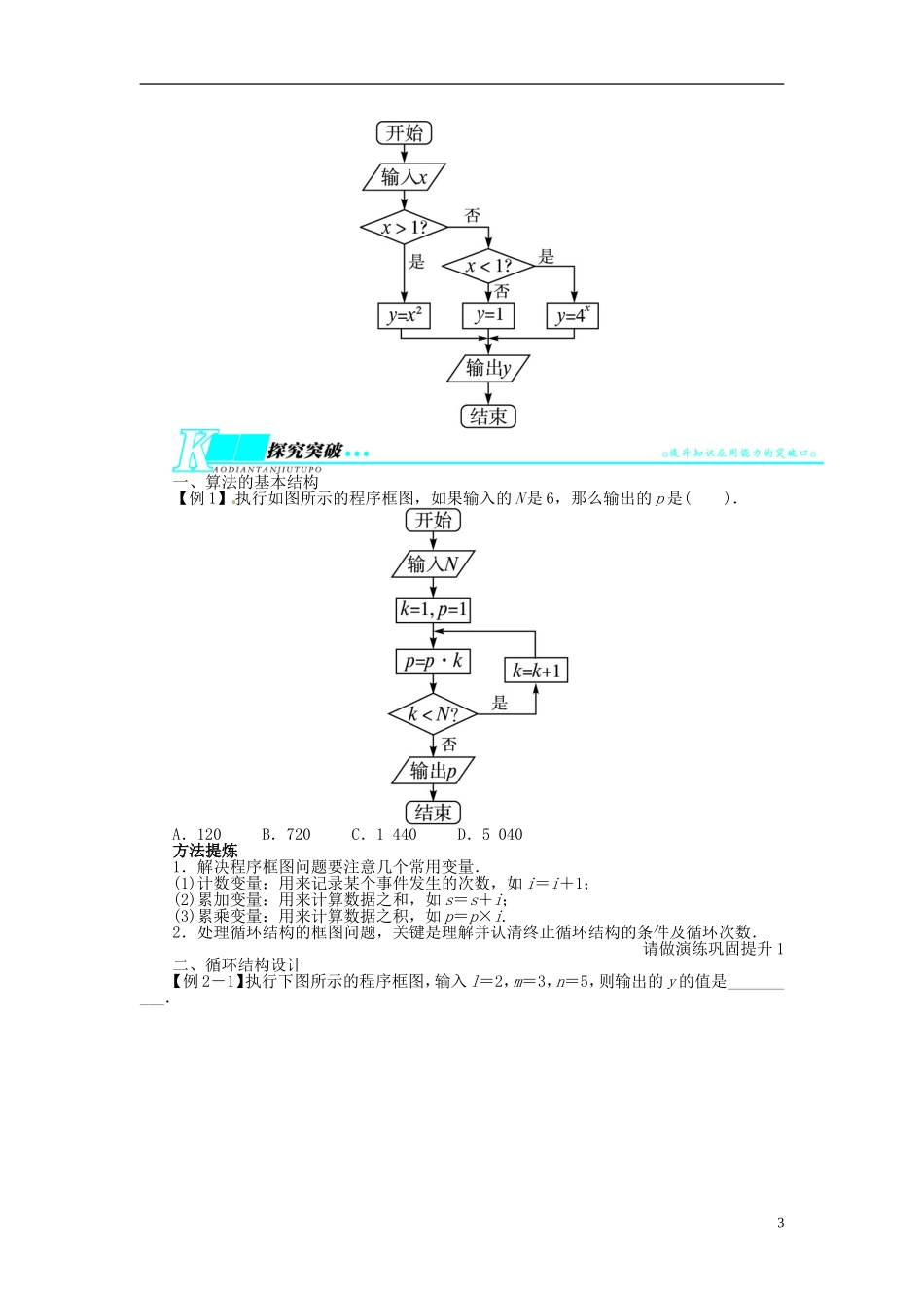 【志鸿优化设计】（山东专用）2014届高考数学一轮复习 第十二章算法初步、推理与证明、复数12.1算法与程序框图教学案 理  新人教A版_第3页