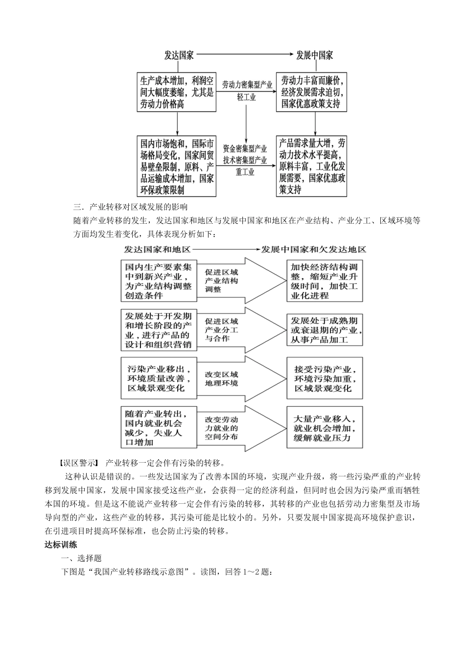 【导与练】2015届高考地理 第5章 第2节 产业转移以东亚为例学案_第2页