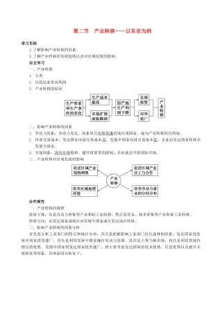 【导与练】2015届高考地理 第5章 第2节 产业转移以东亚为例学案