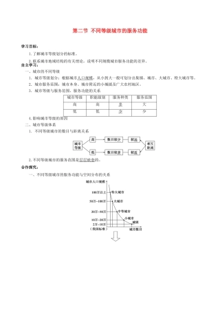 【导与练】2015届高考地理 第七章 第二节 不同等级城市的服务功能学案