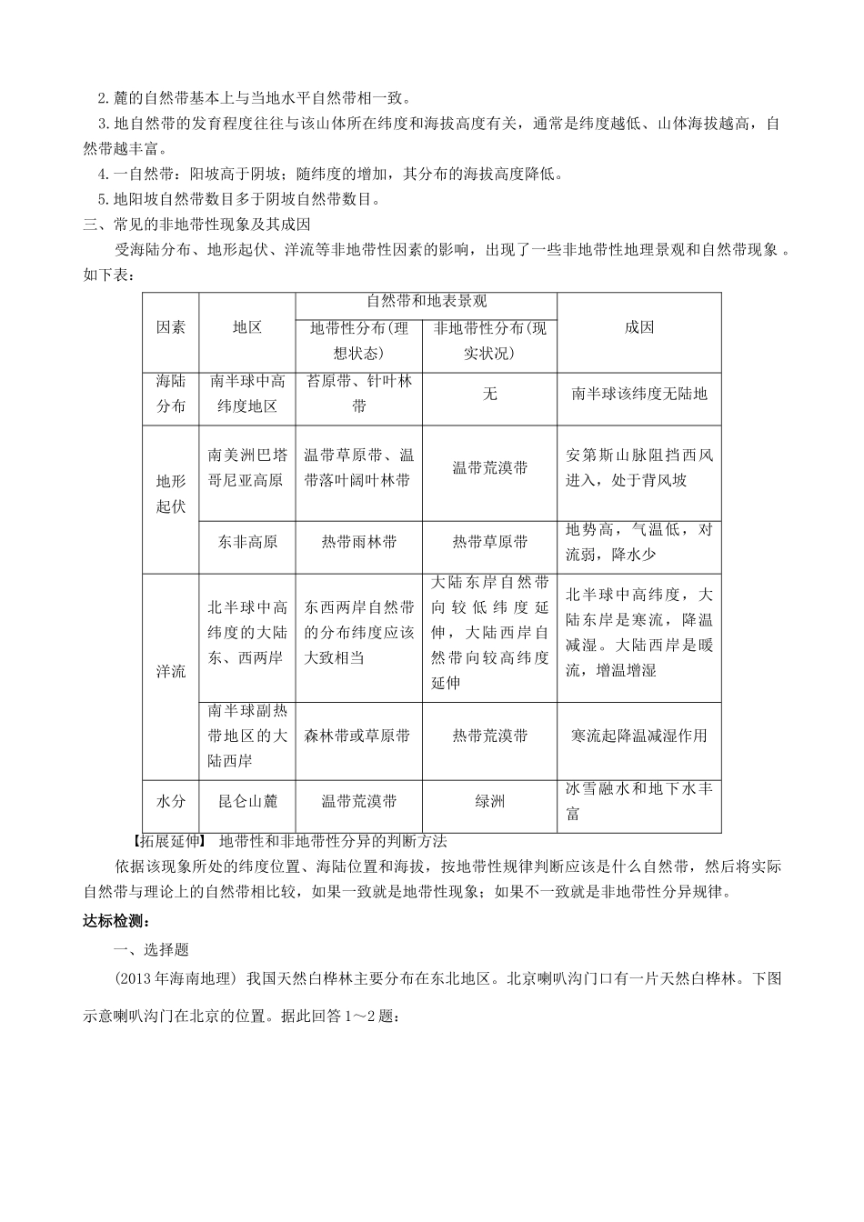 【导与练】2015届高考地理 第五章 第二节  自然地理环境的差异性学案_第3页