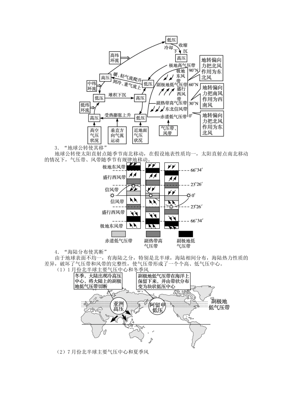 【志鸿优化设计】2014届高考地理一轮复习 第二章地球上的大气第2讲气压带和风带教学案 新人教版必修1_第3页