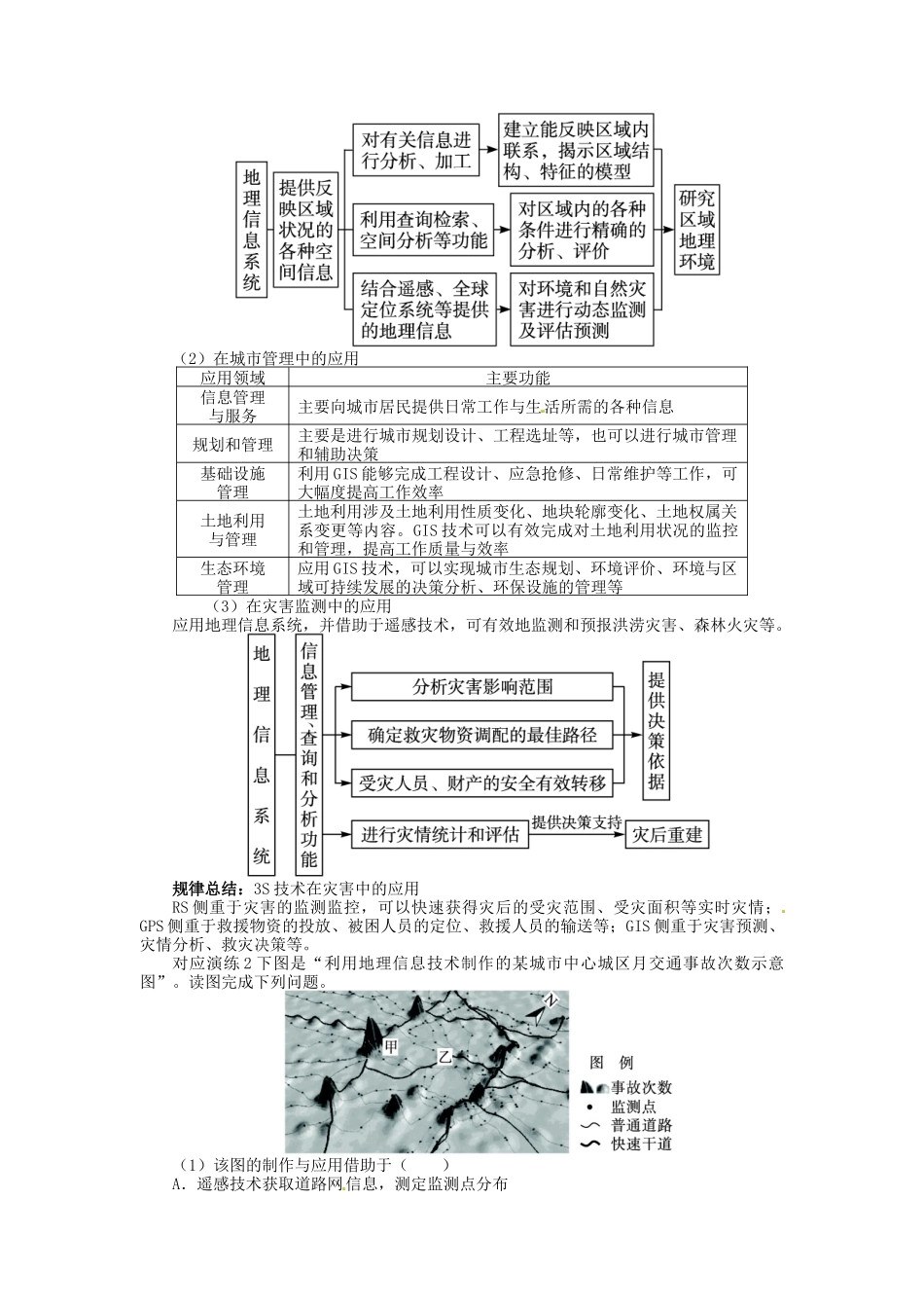 【志鸿优化设计】2014届高考地理一轮复习 第十二章地理环境与区域发展第2讲地理信息技术在区域地理环境研究中的应用教学案 新人教版必修3_第3页