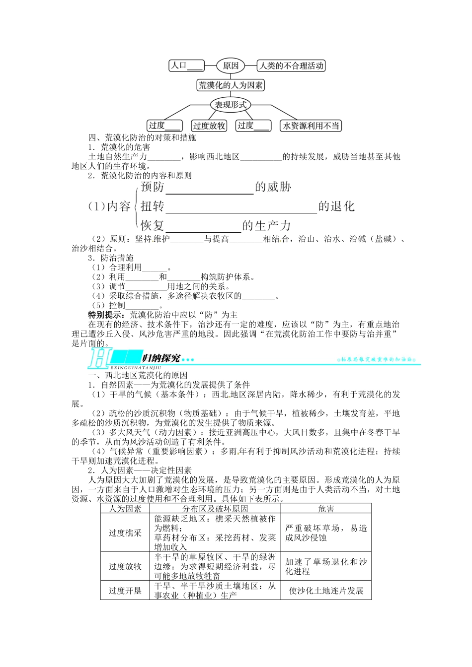【志鸿优化设计】2014届高考地理一轮复习 第十三章区域生态环境建设第1讲荒漠化的防治 以我国西北地区为例教学案 新人教版必修3_第2页