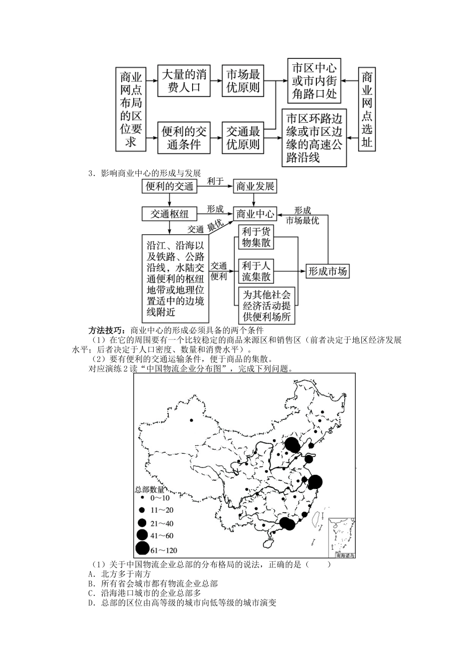【志鸿优化设计】2014届高考地理一轮复习 第十章交通运输布局及其影响第2讲交通运输布局变化的影响教学案 新人教版必修2_第3页