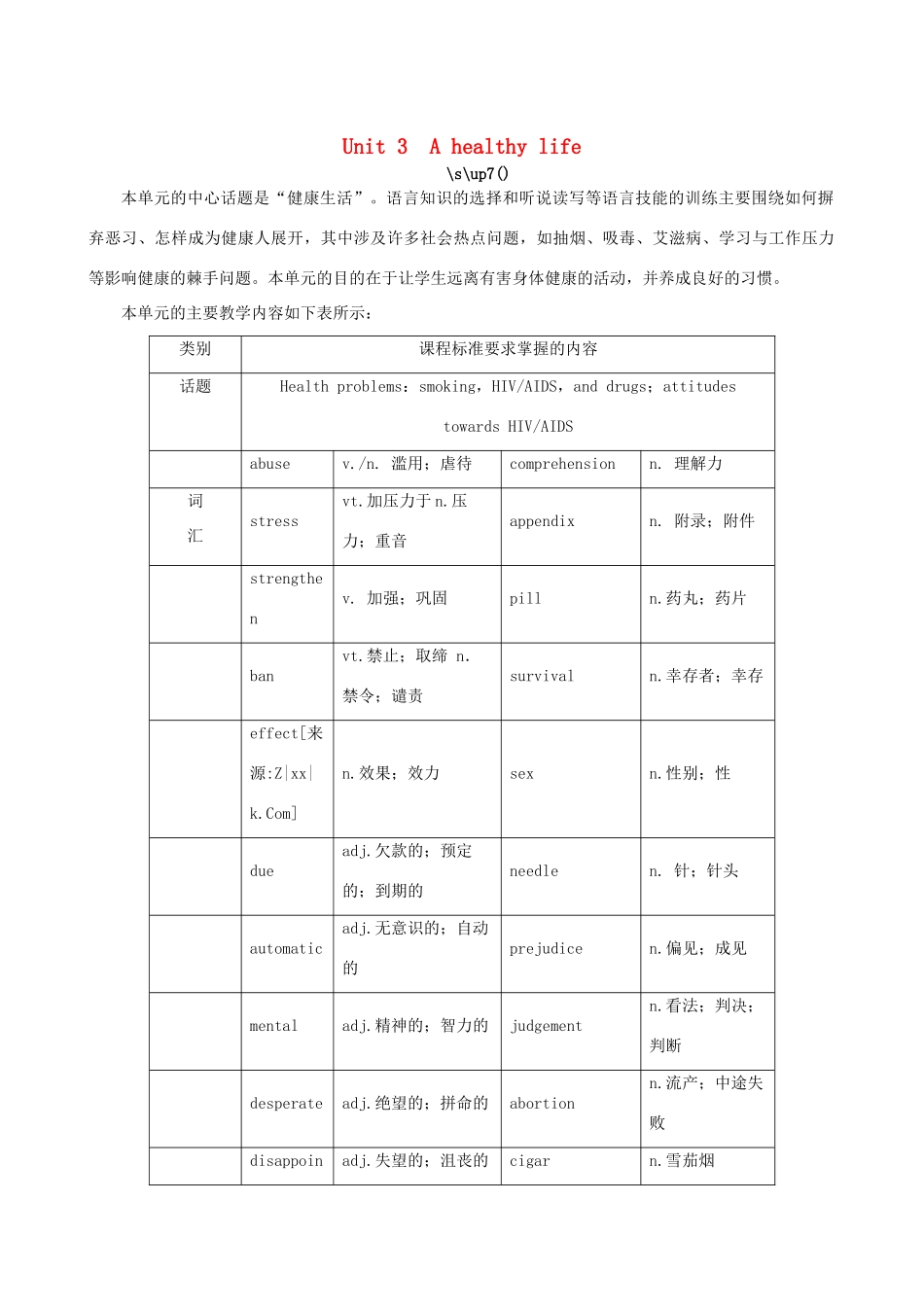 【开学大礼包】2012高中英语 Unit 3 A healthy life Period 1 Warming Up，Reading and Comprehending精品教案 新人教版选修6_第1页