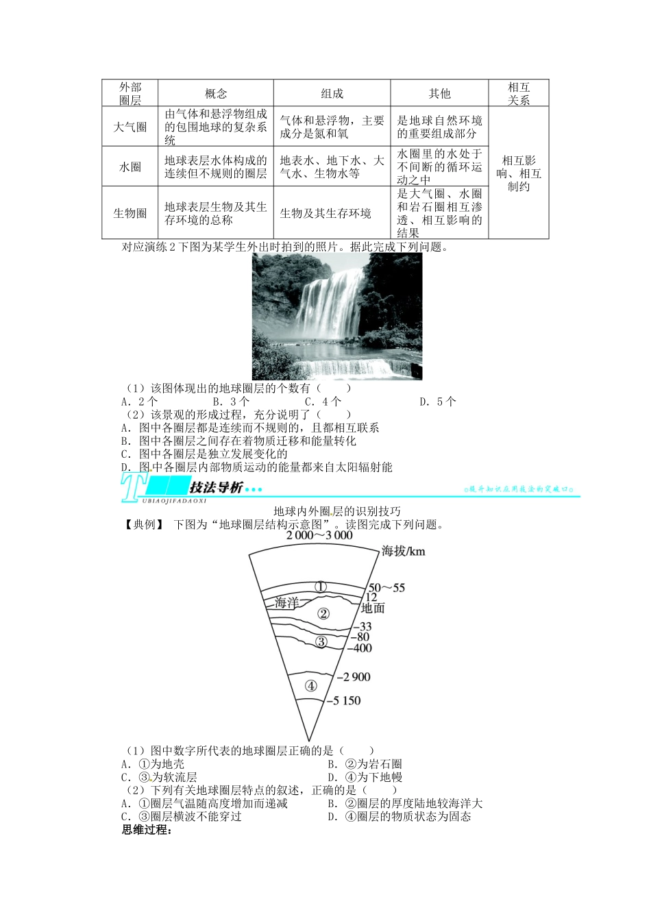 【志鸿优化设计】2014届高考地理一轮复习 第一章行星地球第5讲地球的圈层结构教学案 新人教版必修1_第3页