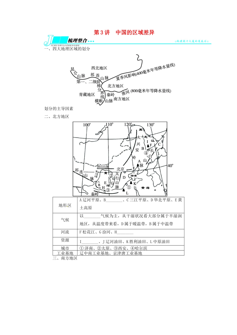 【志鸿优化设计】2014届高考地理一轮复习 区域地理 区域地理第十八章中国地理第3讲中国的区域差异教学案 新人教版_第1页
