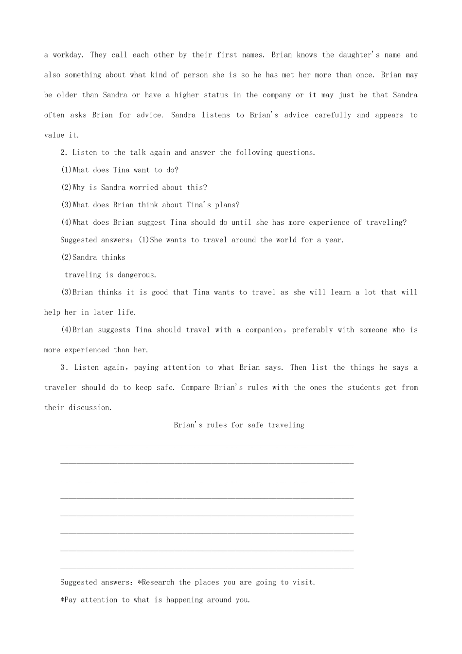 【开学大礼包】2012高中英语 Unit 5 Travelling abroad Period 4 Listening精品教案 新人教版选修7_第2页