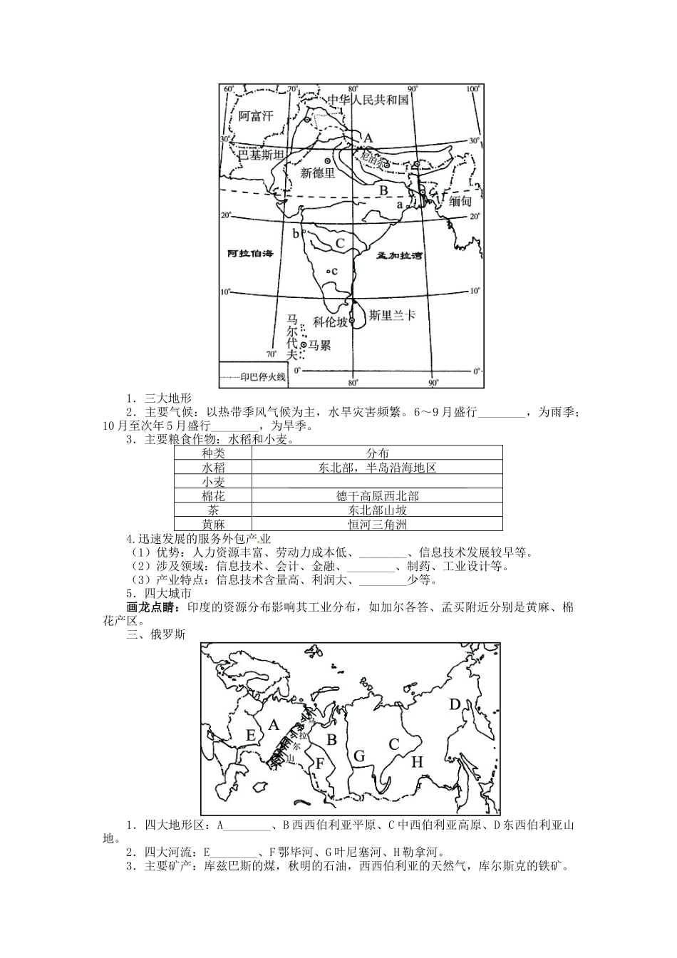 【志鸿优化设计】2014届高考地理一轮复习 区域地理 区域地理第十七章世界地理第3讲六个国家教学案 新人教版_第2页