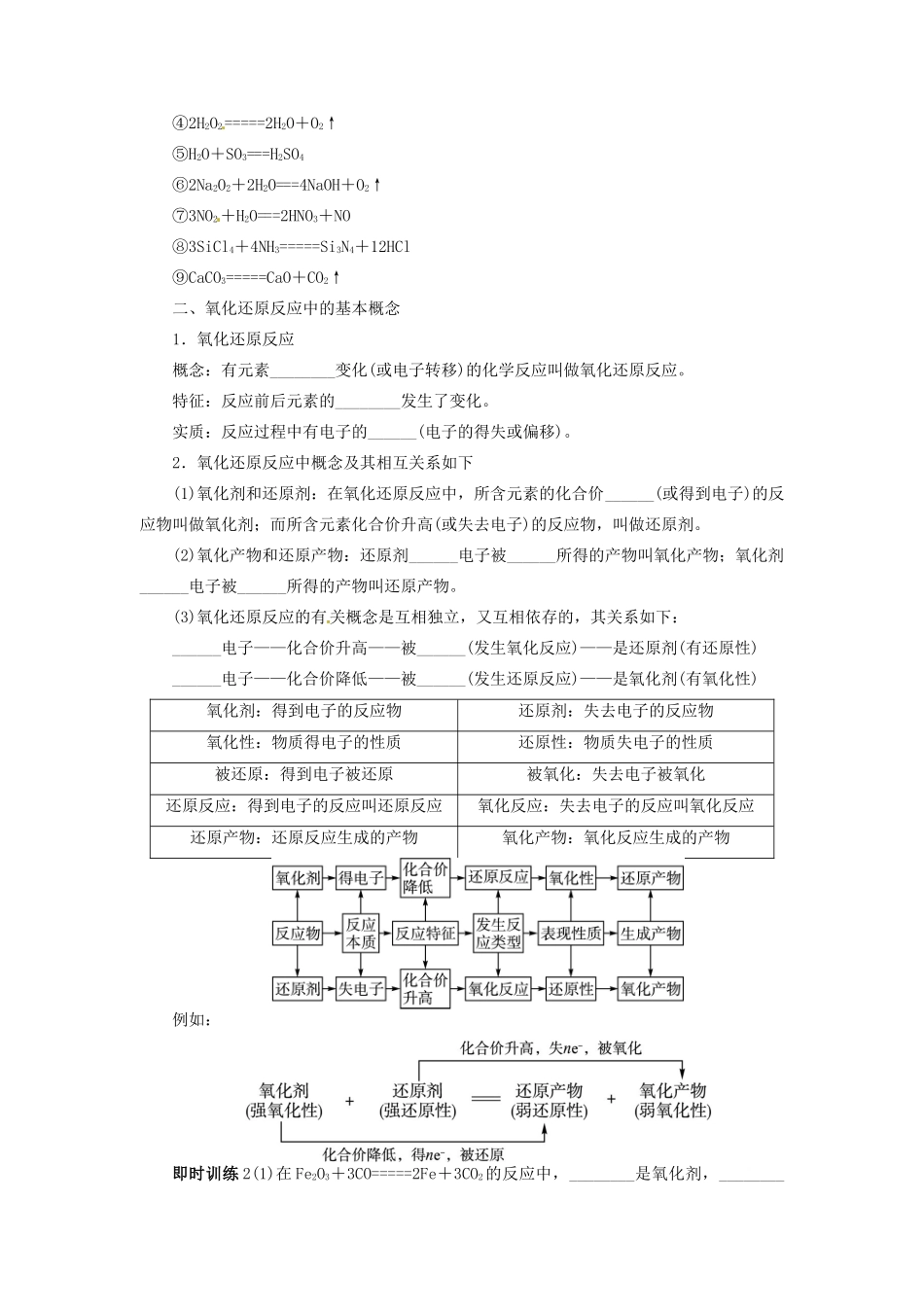 【志鸿优化设计】2014届高考化学一轮复习 第二章 元素与物质世界第三节氧化剂和还原剂教学案 鲁科版_第2页