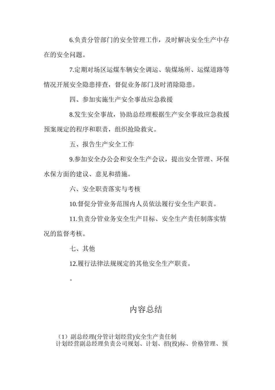 副总经理(分管计划经营)安全生产责任制_第2页