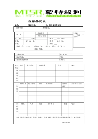 副表三 招聘表