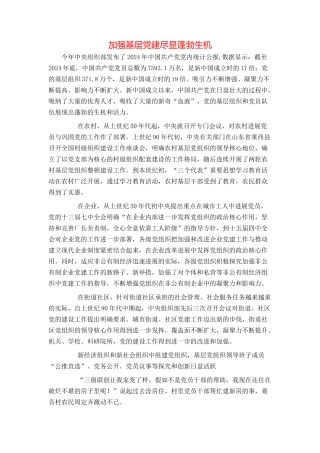 加强基层党建尽显蓬勃生机