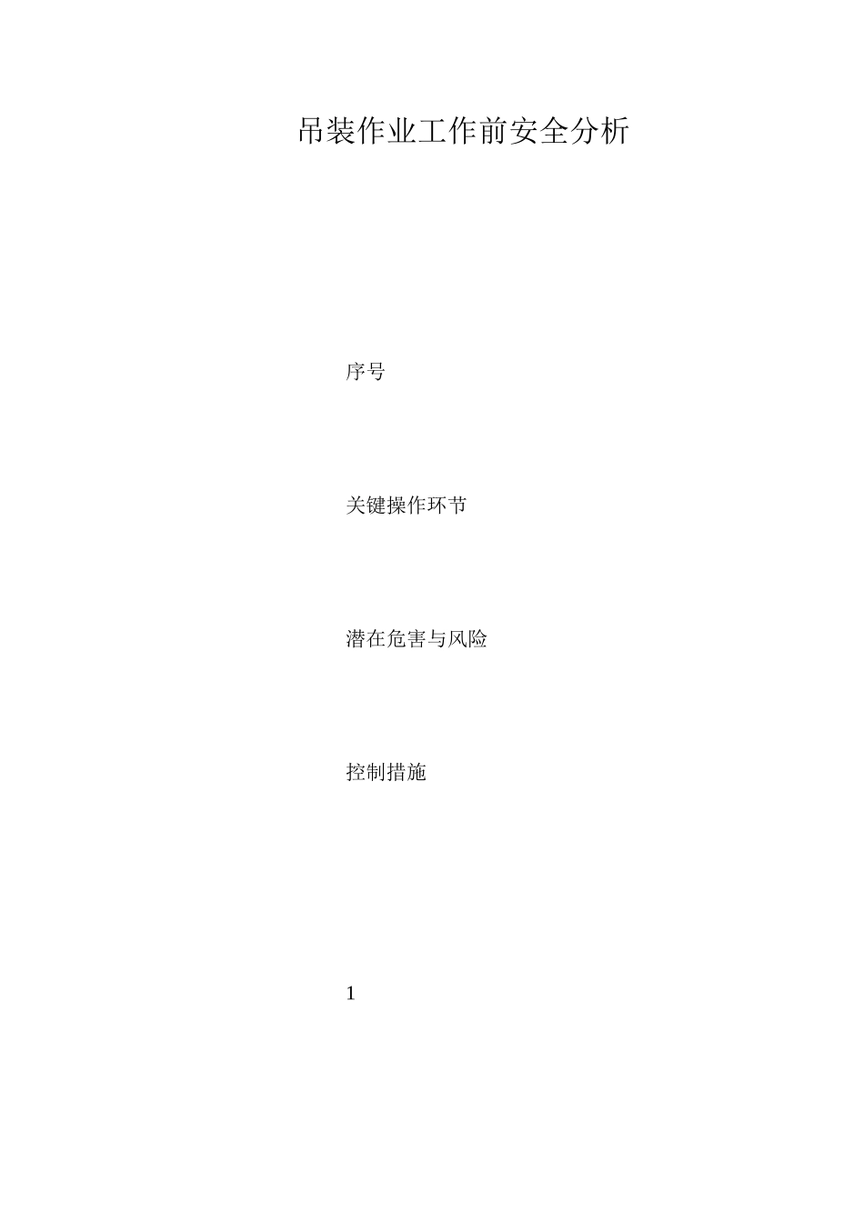 吊装作业工作前安全分析_第1页