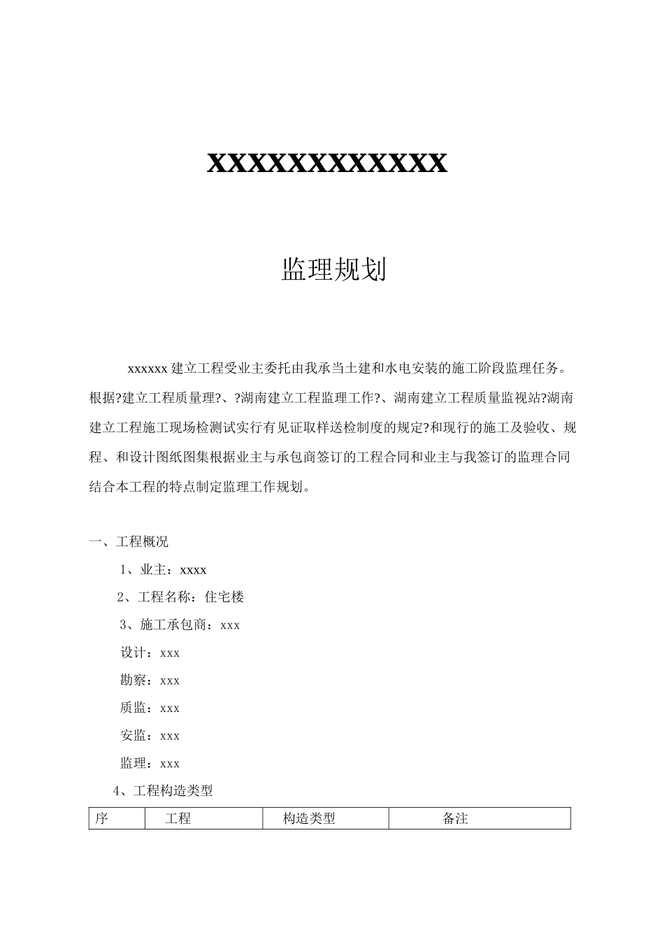 商品住宅楼监理规划_第1页