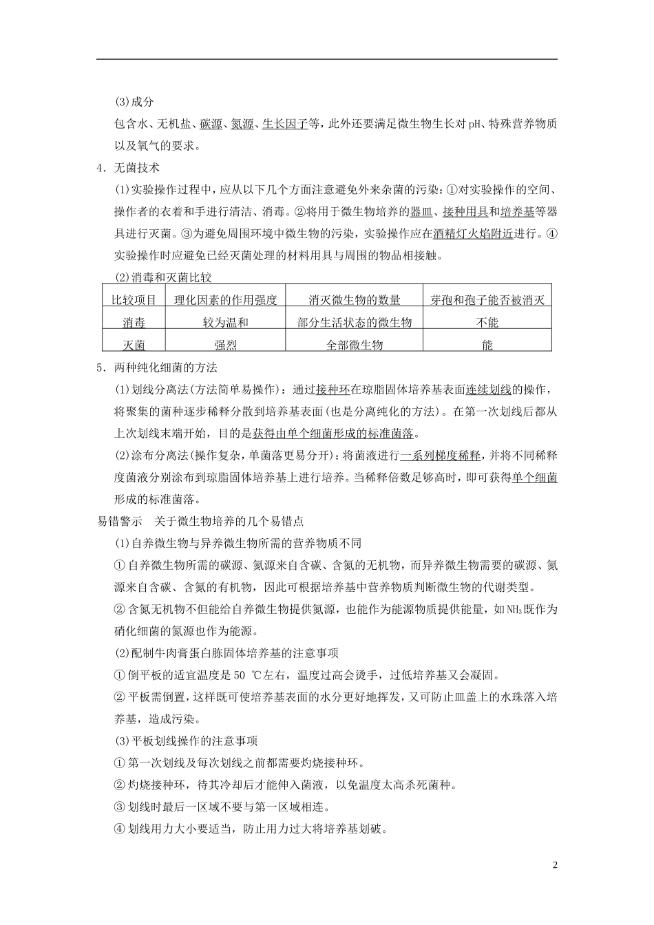 【步步高】2014高考生物一轮复习 第十一单元 第37讲微生物的利用学案 浙科版_第2页