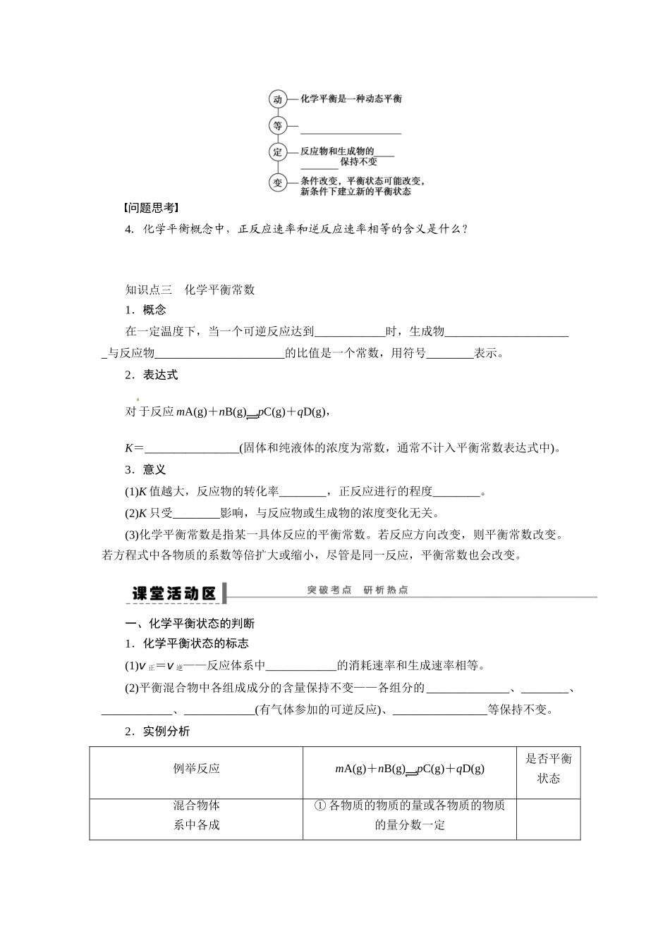 【步步高】2015届高考化学大一轮复习 化学反应的方向和限度配套导学案（含解析）苏教版_第3页