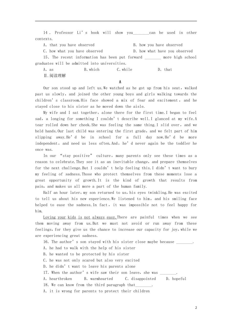 【步步高】2012高考英语大一轮复习 Book8 Unit 2  Cloning练习 新人教版_第2页