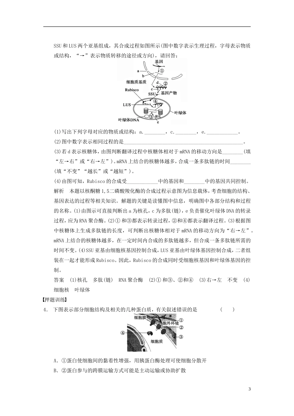 【步步高】（福建专用）2014高考生物二轮复习 第一篇 能力专题1 图像 图解 图谱类提升要诀导学案_第3页
