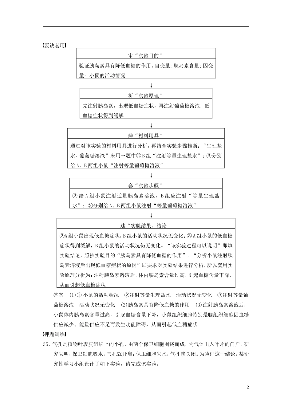 【步步高】（福建专用）2014高考生物二轮复习 第一篇 能力专题5 验证 探究 评价类实验提升要诀导学案_第2页