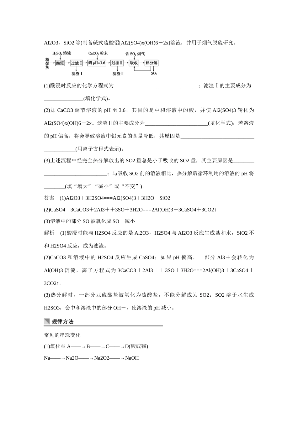 【步步高】（考前三个月）2015高考化学 第一部分 专题4 常见无机物的综合应用学案12_第2页