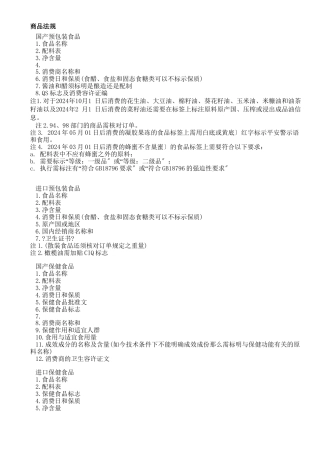 商品法规及补充说明